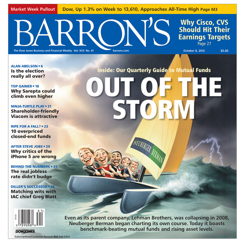 Обложка журнала Barron's за октябрь 2012