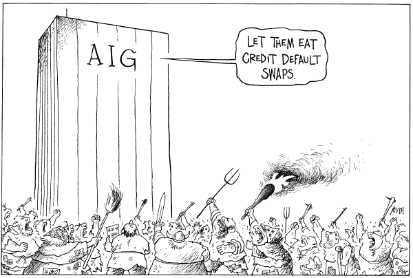 Каррикатура на банкротство компании AIG